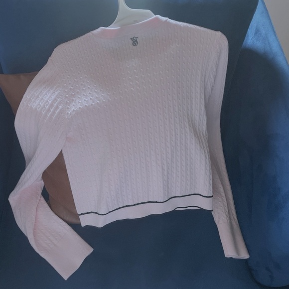 Victoria's Secret Luxe Pink Cable Knit Cardigan Sweater - Picture 3 of 3